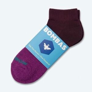 Bombas Women’s Midweight Quarter Socks - Plum/Magneta